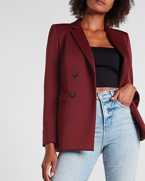Supersoft Double Knit Double Breasted Blazer | Express