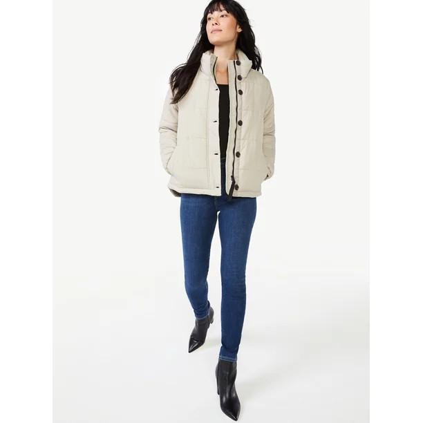 Free Assembly Women's Puffer Jacket - Walmart.com | Walmart (US)