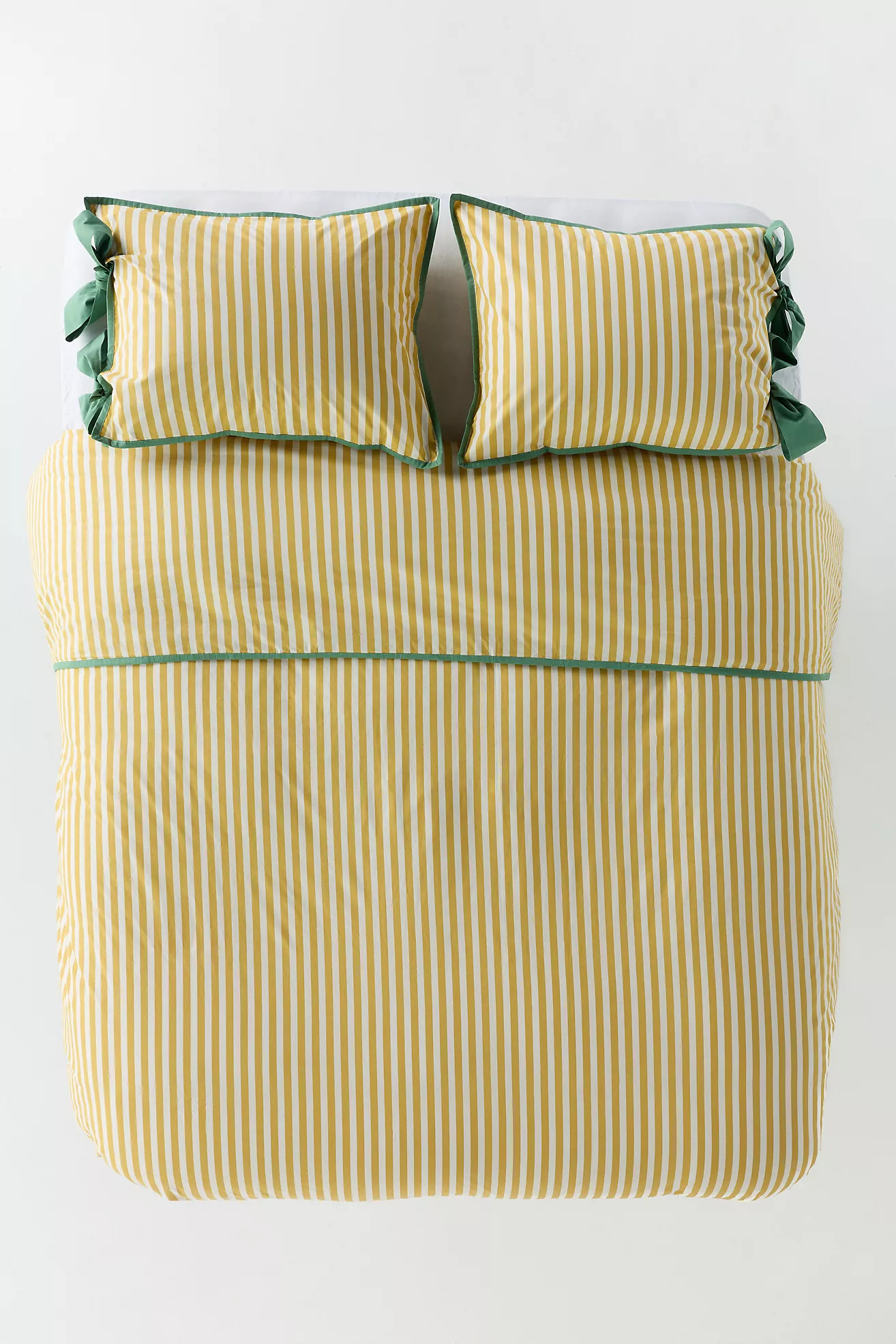 Maeve Brynne Cotton Percale Stripe Tie Printed Duvet | Anthropologie (US)