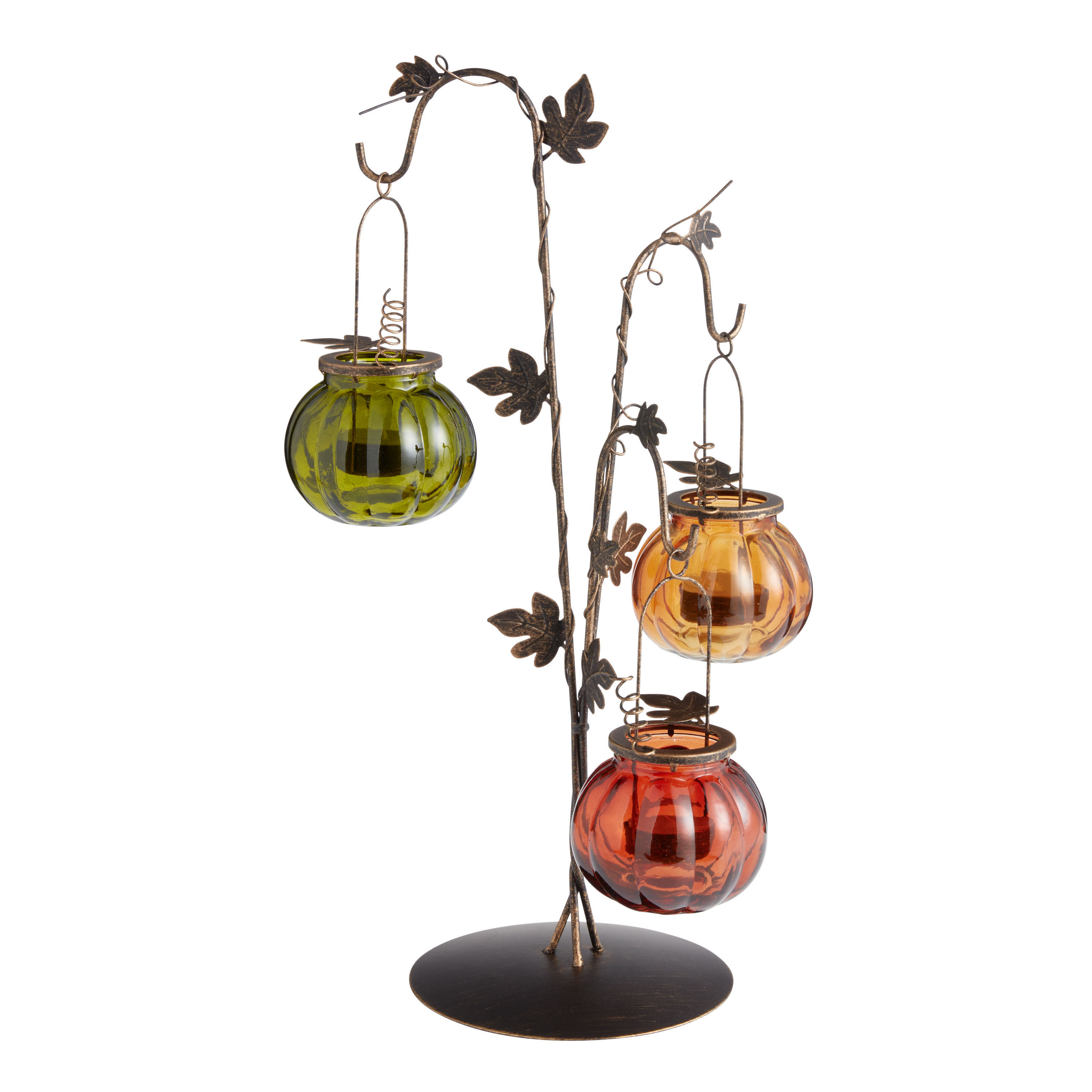 Bronze Pumpkin Standing Tabletop Candle Holder | World Market