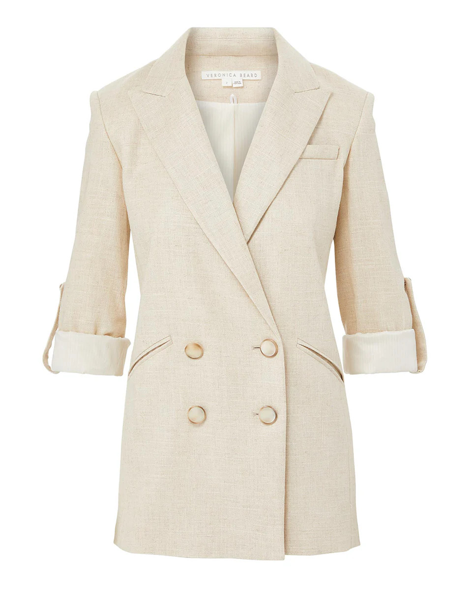 Parineti Metallic-Linen Dickey Jacket | Veronica Beard