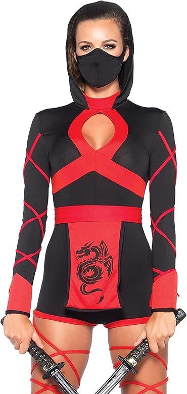 Leg Avenue Dragon Ninja Set-Sexy Romper and Face Mask Halloween Costume for Women | Amazon (US)