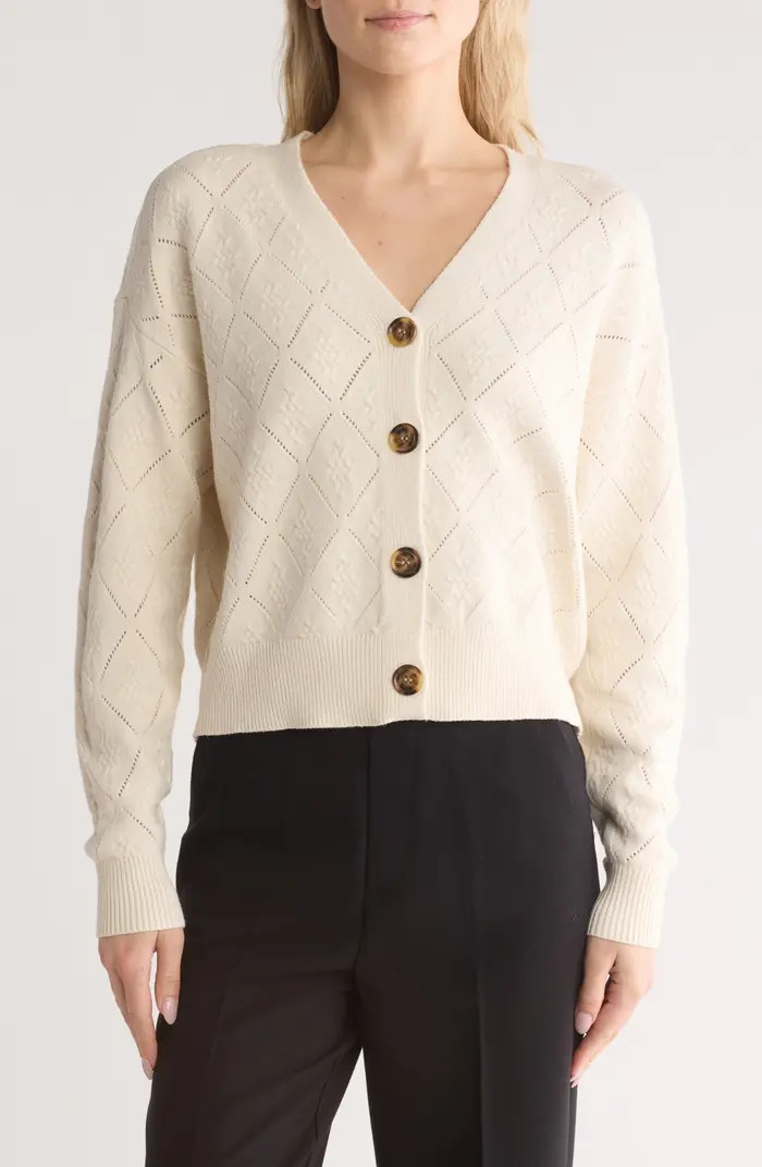 Pointelle Knit Button Cardigan | Nordstrom Rack