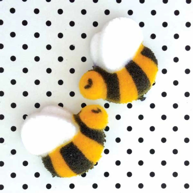 24 Bee Sugars, Edible Cake Decorations, Honey Bee Cupcake Ideas - Etsy | Etsy (US)