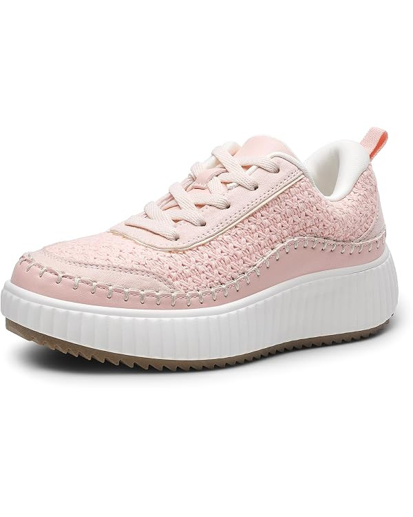 DREAM PAIRS Women Chunky City Tweed Comfortable Casual Platform Fashion Sneaker | Amazon (US)