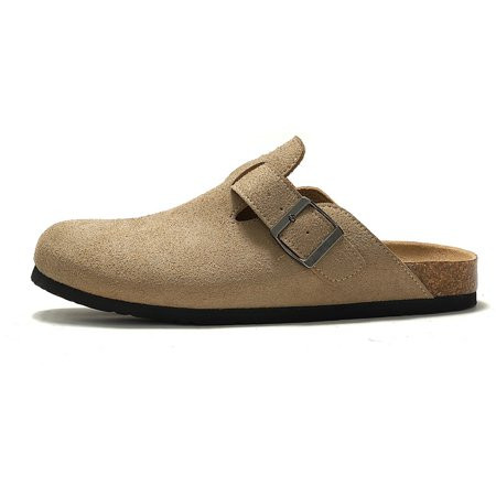 Clogs for women suede soft leather clogs classic Cork clog antislip slippers House sandals buckle | Walmart (US)