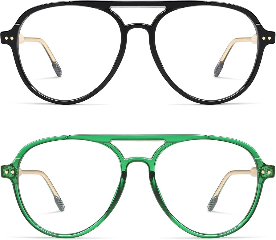 AMOMOMA Retro Blue Light Aviator Reading Glasses for Women Men,Vintage Computer Reader Frame 2.0 ... | Amazon (US)
