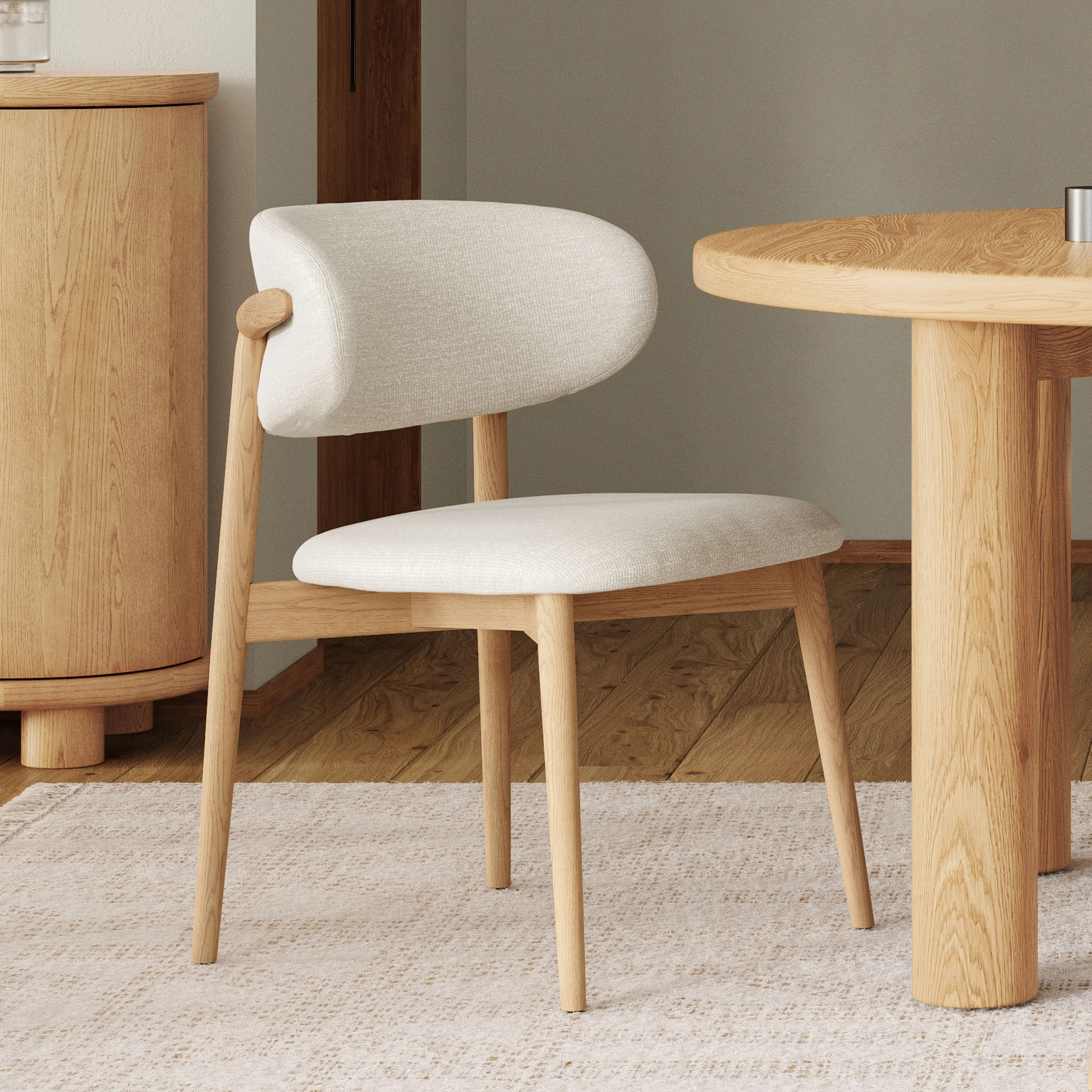 Odin Dining Chair - White Oak and Camelia Ivory | Article