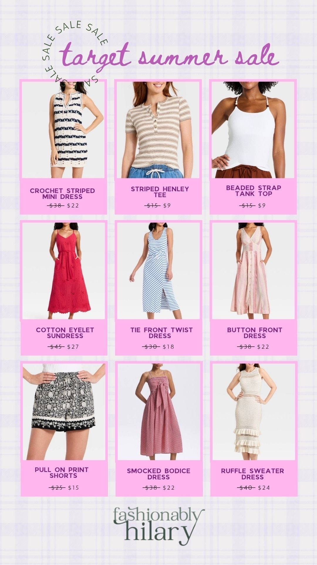 So many cute @Target summer pieces on sale right now. I’m loving all the cute dresses and print shorts. This striped henley tee can be dressed up or down and this beads on the straps on this tank top are such a cute accent. 
Target sale, summer finds

#LTKSaleAlert #LTKSeasonal #LTKMidsize