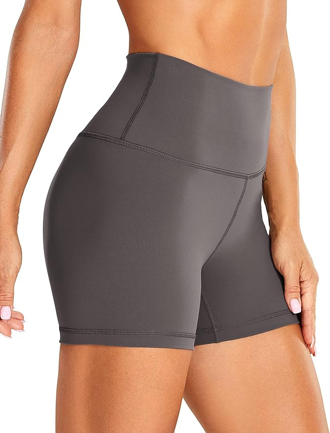 CRZ YOGA Women's Brushed Naked Feeling Biker Shorts 4'' / 6'' / 8'' - High Waist Matte Workout Gy... | Amazon (US)