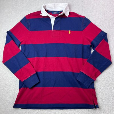 Polo Ralph Lauren Rugby Shirt Mens Small Red Blue Striped Long Sleeve  | eBay | eBay US
