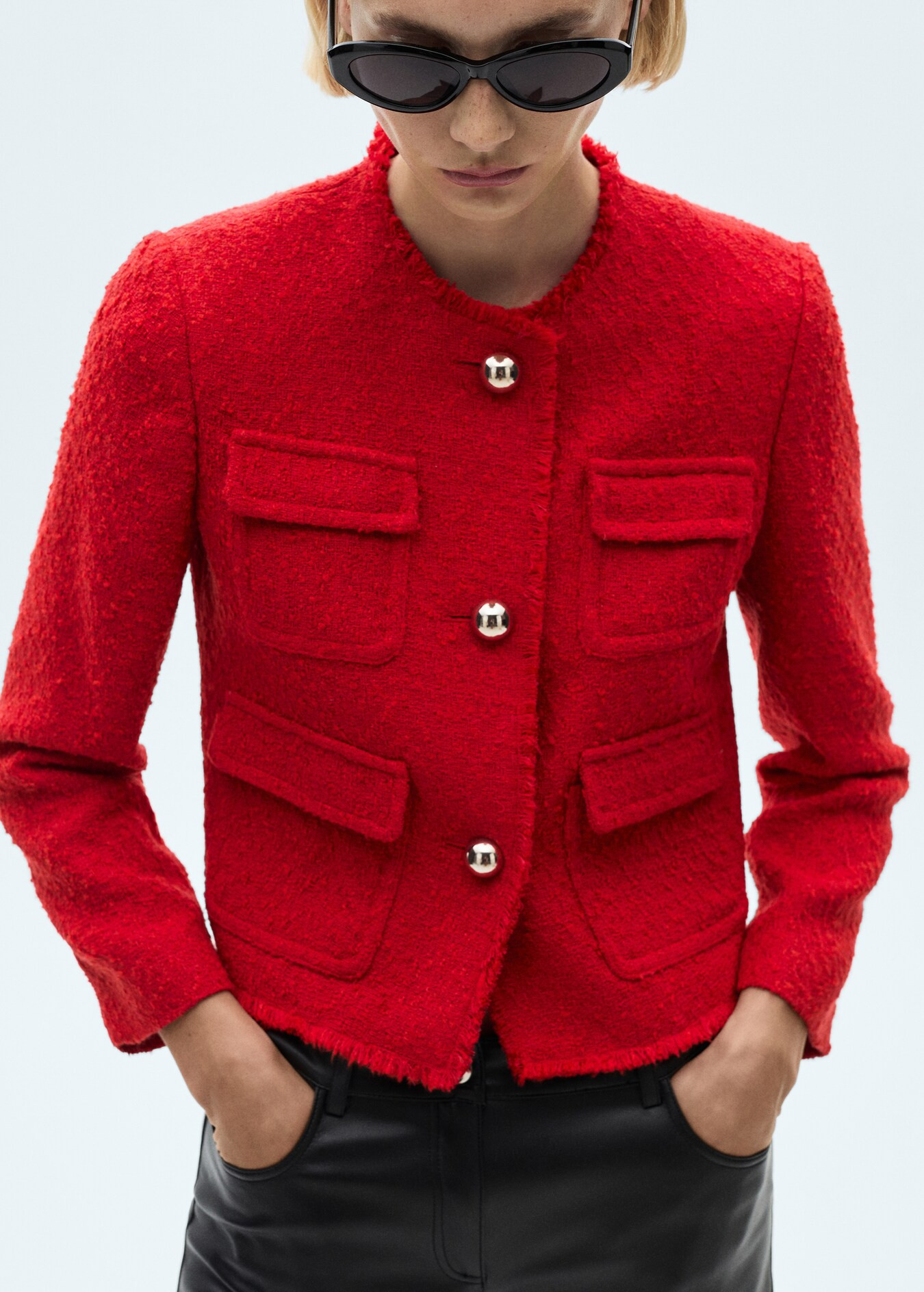 Pocket tweed jacket - Women | MANGO Canada | Mango Canada