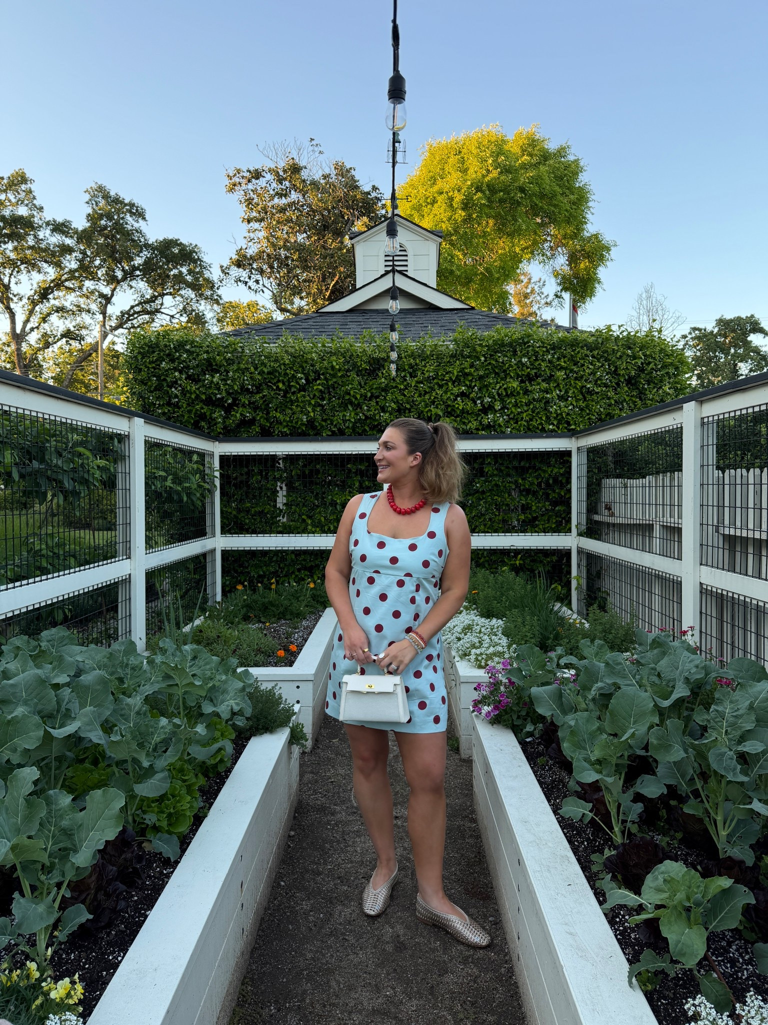 Dinner ootd in Sonoma! 🍷 Polka dot dress (size down) , Chunky necklace and flats! 

#LTKgrwm #LTKootd