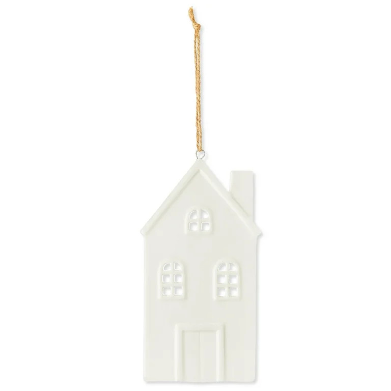 White Ceramic House Christmas Ornament, Joyel Theme, 5.9", by Holiday Time | Walmart (US)