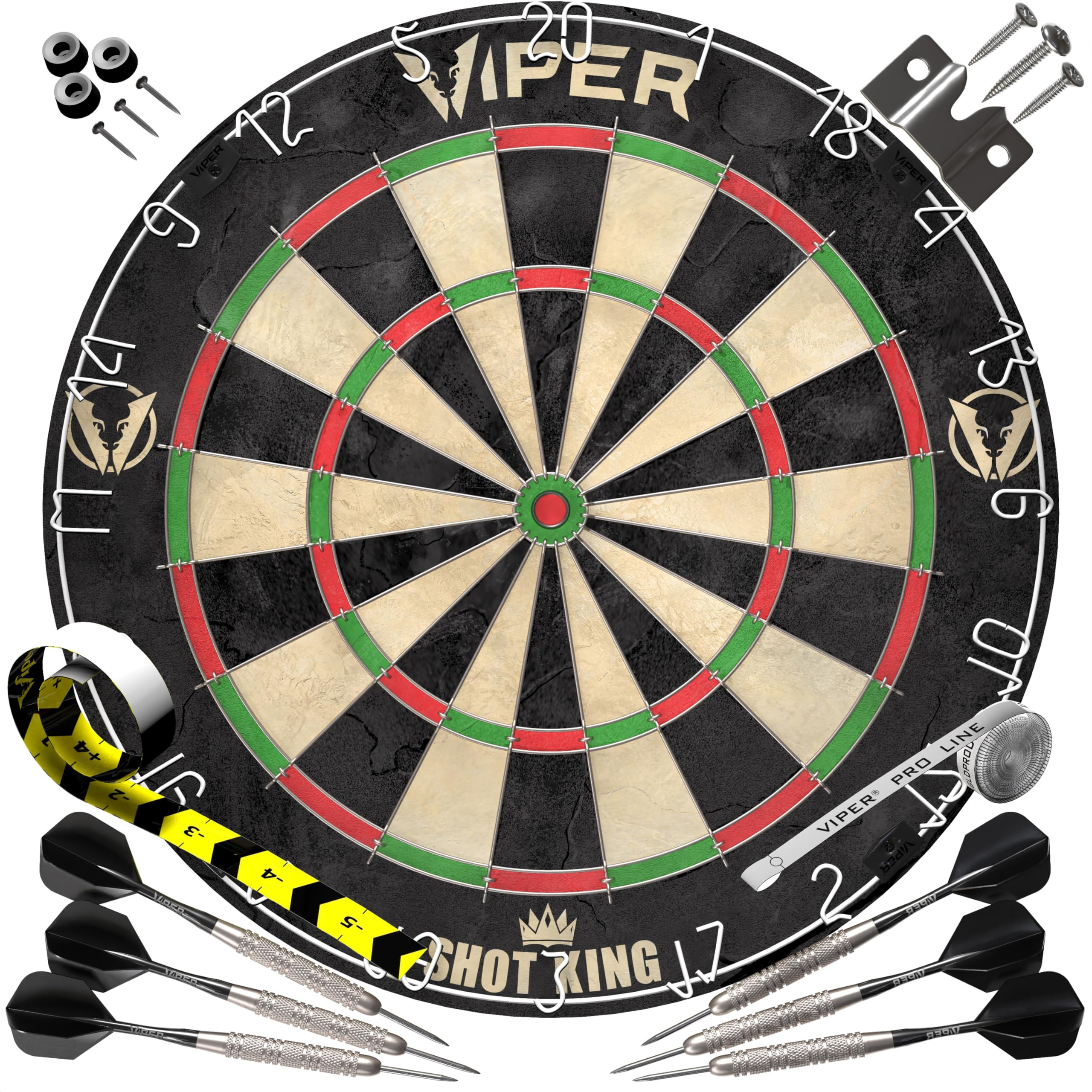 Viper by GLD Products Shot King Regulation Bristle Steel Tip Dartboard Set with Bullseye Metal Ra... | Amazon (US)