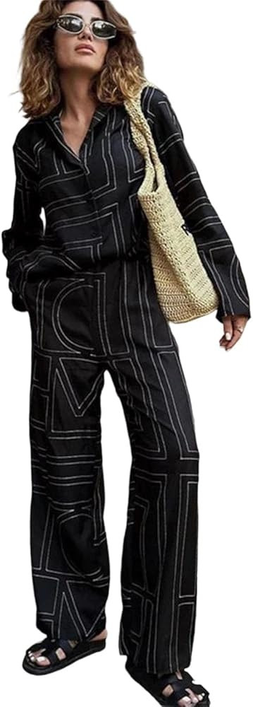 Women Cotton Sleepwear Pajamas Sets Long Sleeve Sleep Tops Pants Soft Comfortable Loose Fit Home ... | Amazon (US)