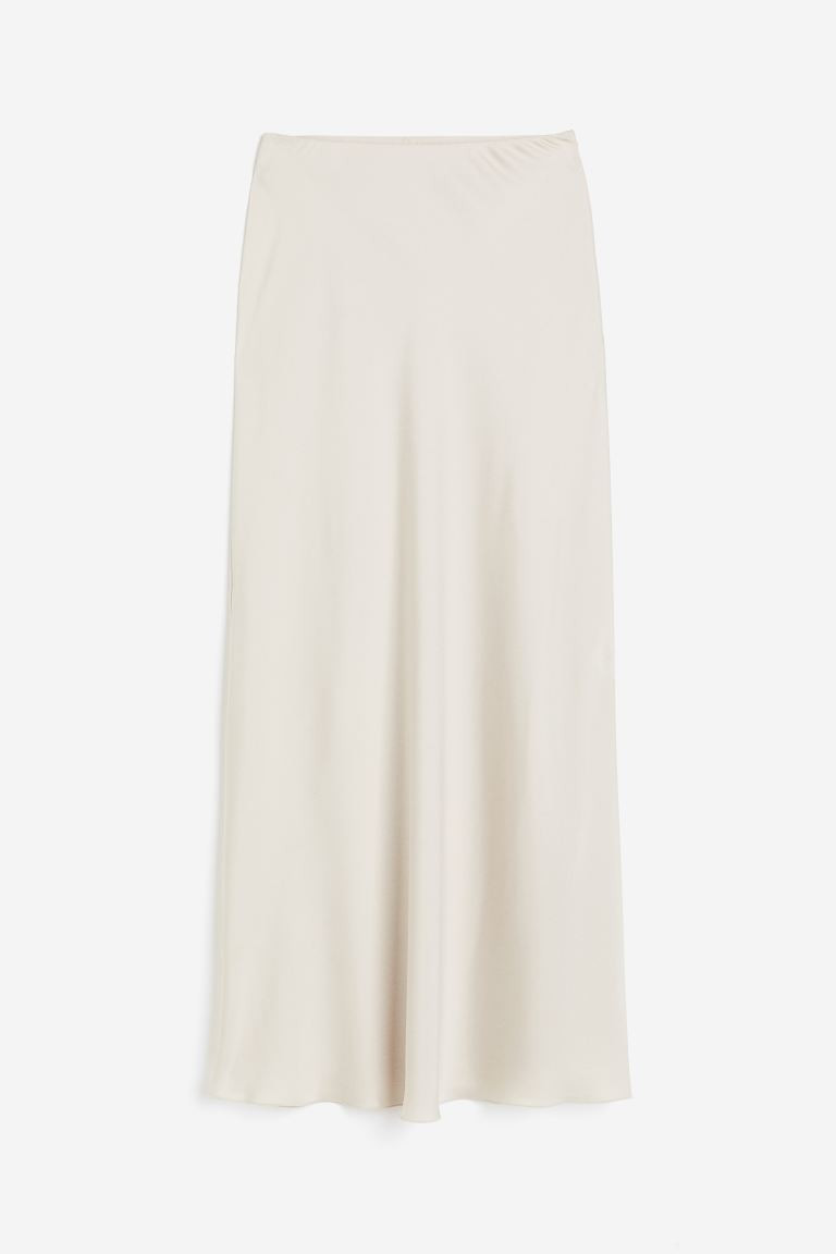Lange satijnen rok - Roomwit - DAMES | H&M NL | H&M (DE, AT, CH, NL, FI)
