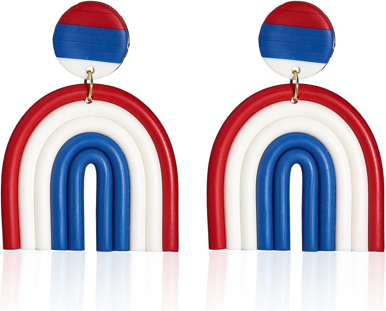 American Flag Earrings for Women Girls Patriotic Beaded Star Baseball Shape Drop Earrings Beaded ... | Amazon (US)