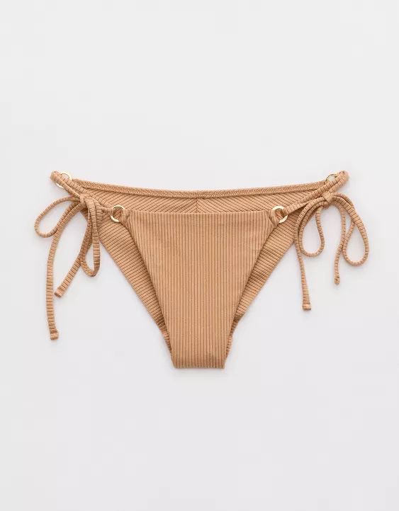 Aerie Shine Rib Cheekiest Tie Bikini Bottom | Aerie