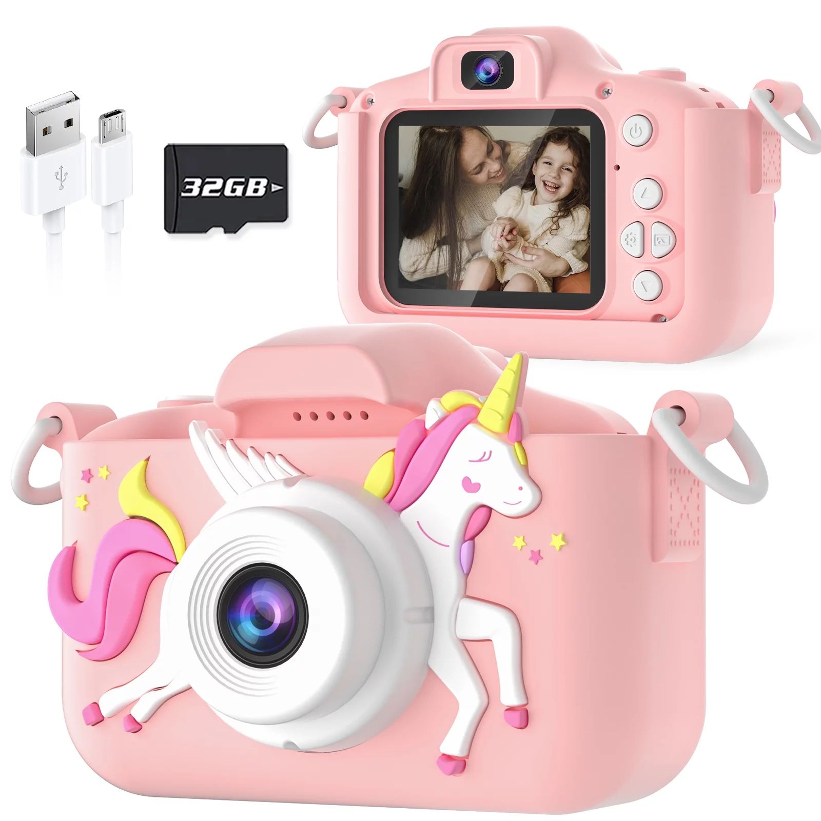 Seckton Upgrade Kids Digital Camera with Cute Silicone Cover, Toy Cameras for Girls Age 3-10 Chri... | Walmart (US)