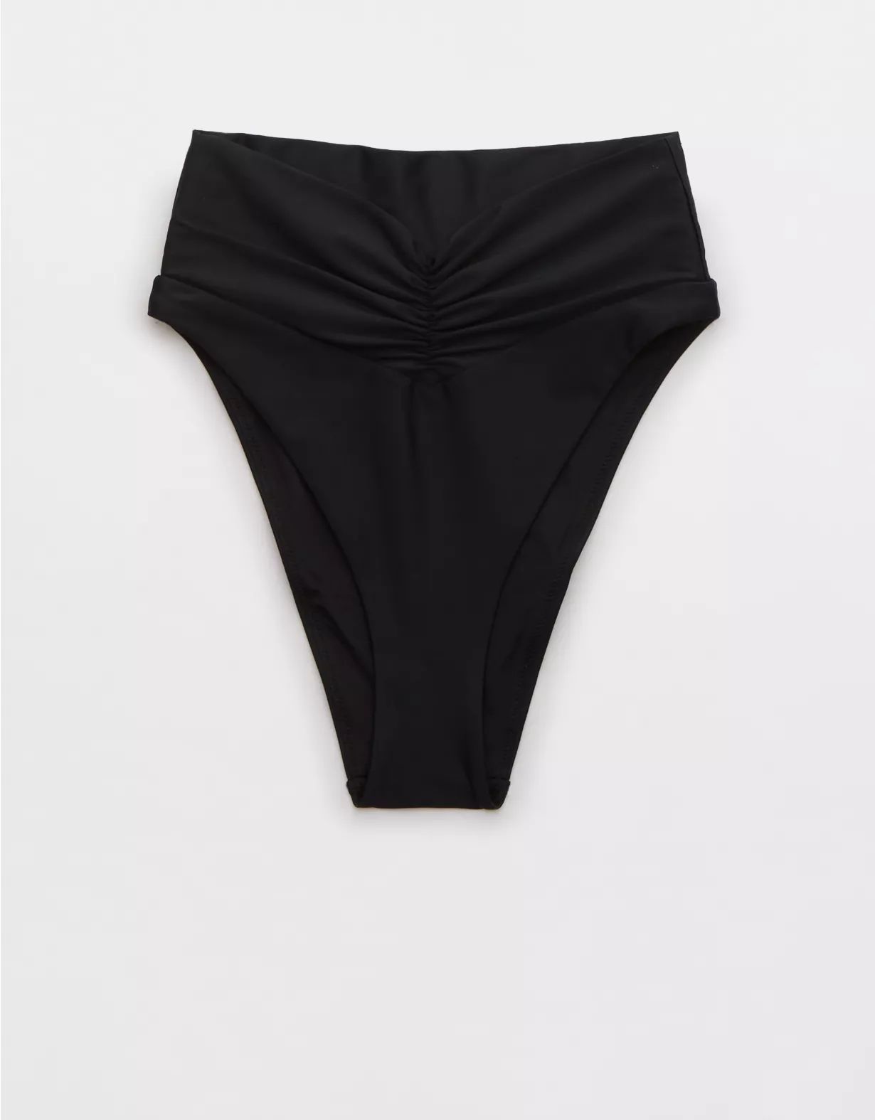 Aerie Ruched High Cut Cheeky Bikini Bottom | American Eagle Outfitters (US & CA)