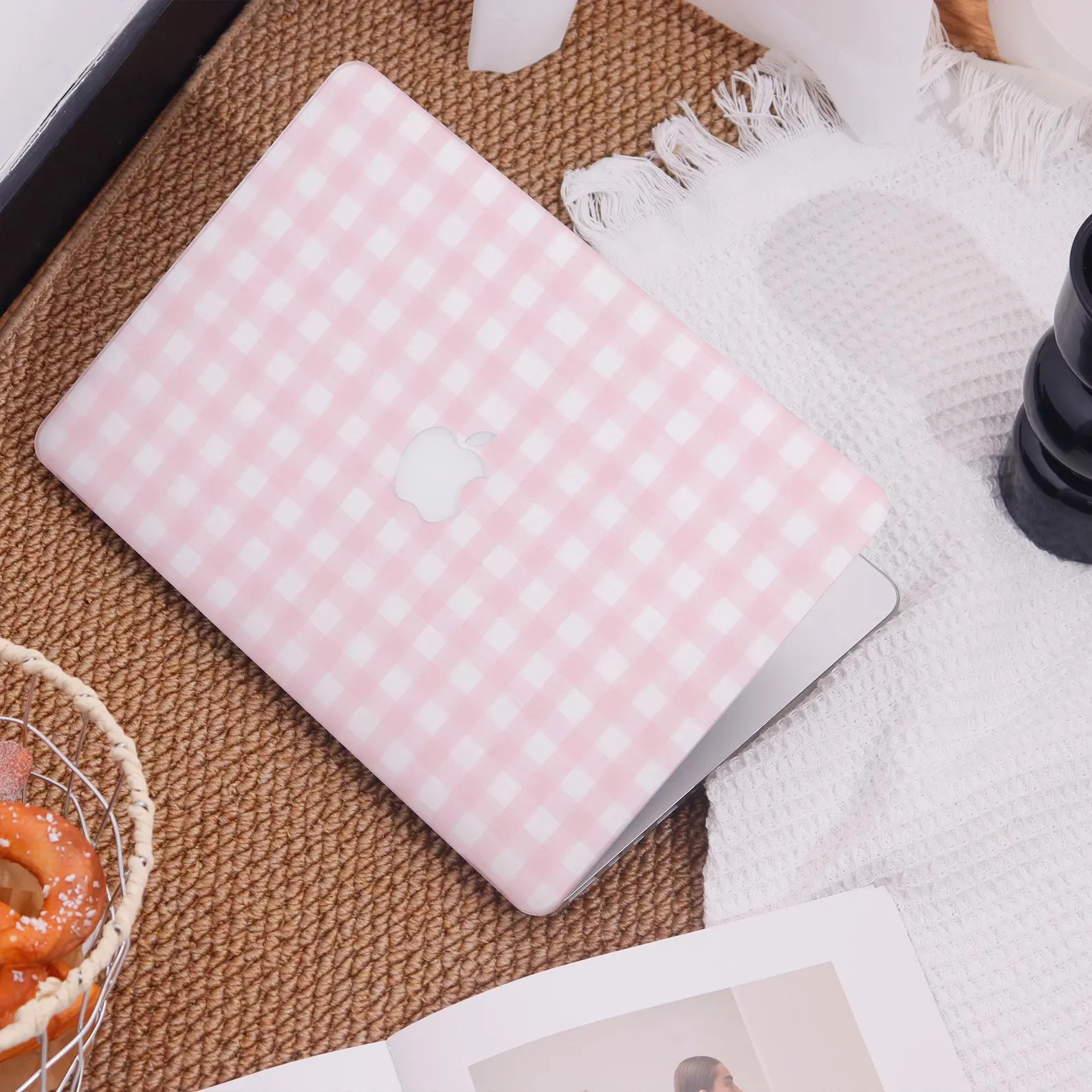 Pink Gingham Pattern All New MacBook Case Protective Case Laptop Cover For MacBook Air 13,Macbook... | Etsy (Global)