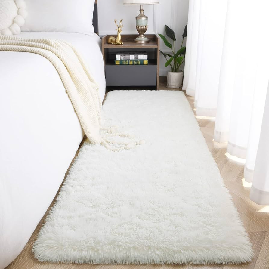 Jelymark Super Soft Shaggy Rug for Bedroom, 2x6 Feet Fluffy Carpet for Living Room, Fuzzy Indoor ... | Amazon (US)
