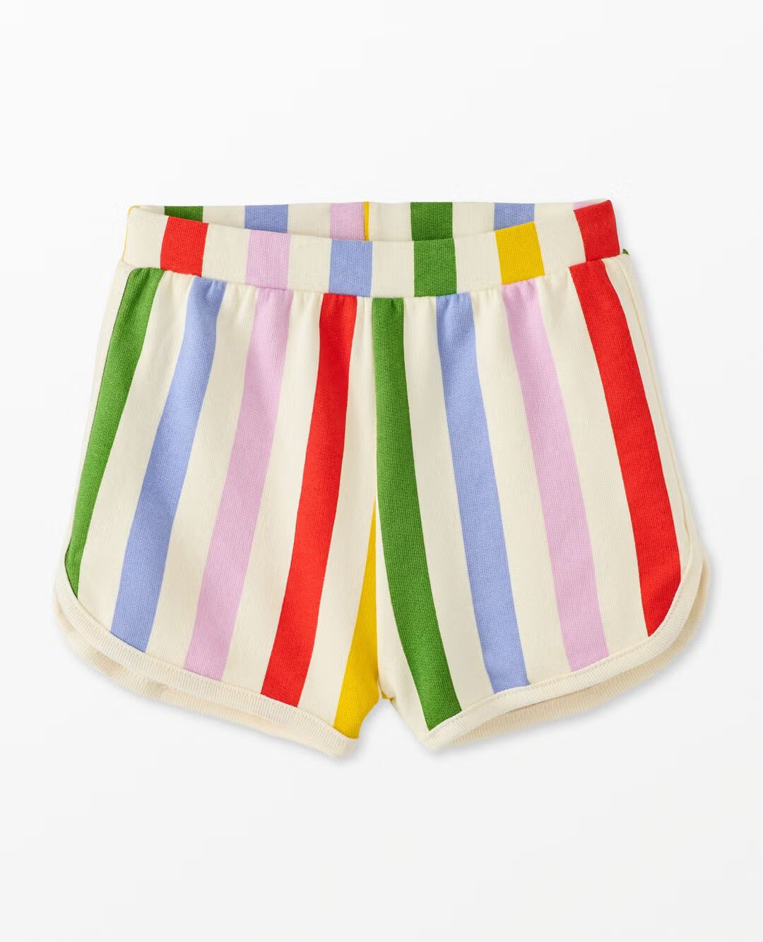 French Terry Striped Dolphin Vent Shorts | Hanna Andersson