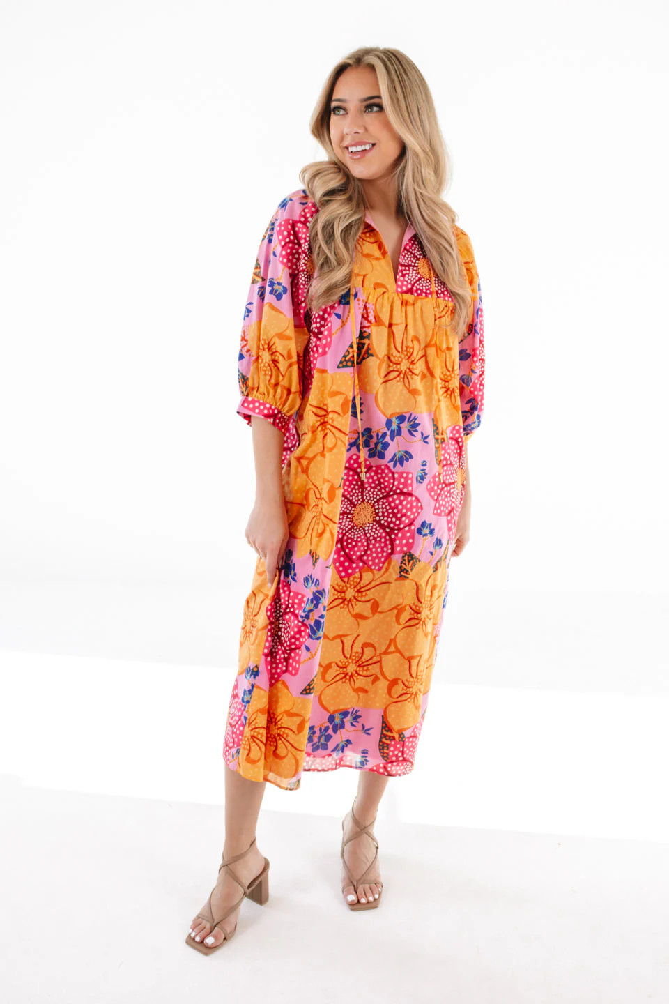 The Emerson Puff Sleeve Midi Dress | J.Marie