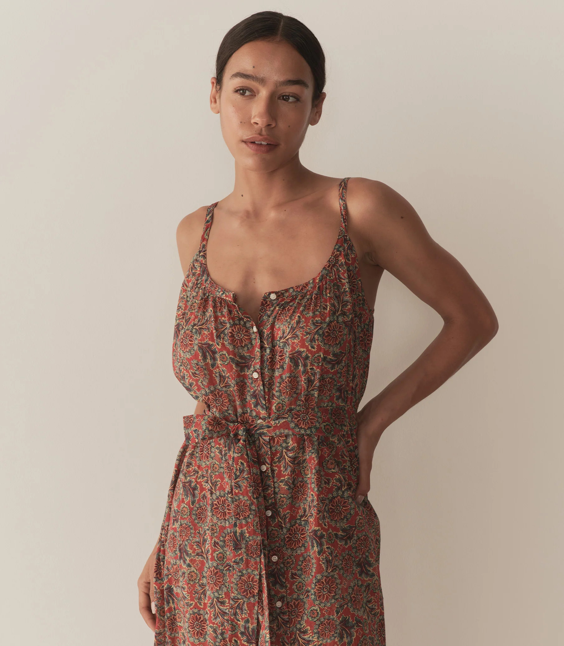 Nevita Dress - L'Orange Soleil Fleurit | DÔEN | DOEN