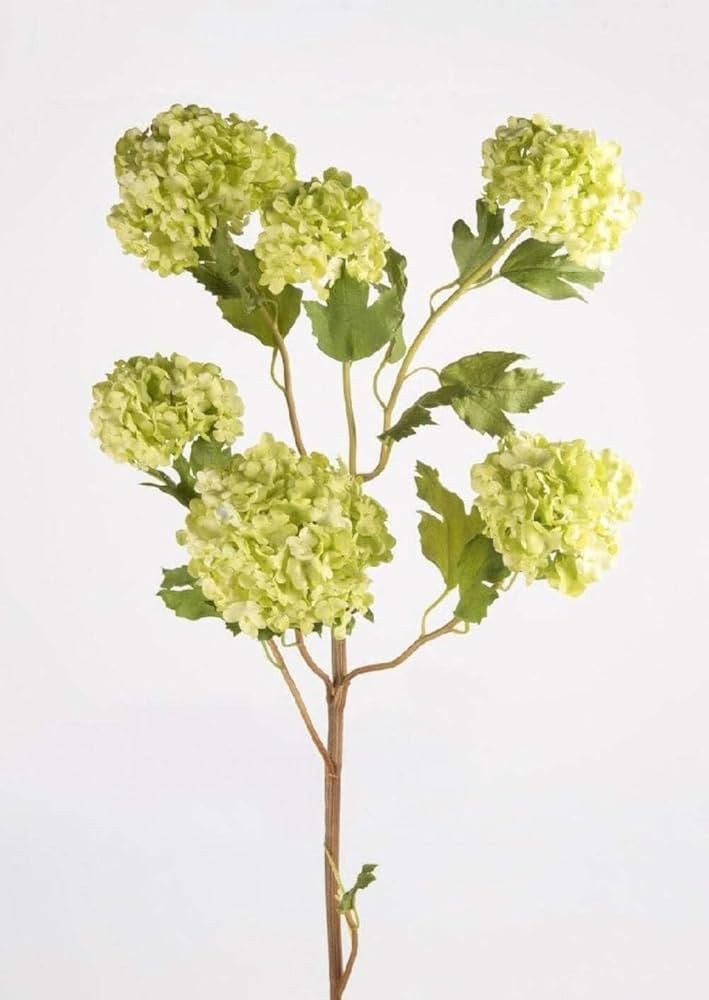Afloral Faux Flowers Snowball Flower Stem in Green - 43.5" | Amazon (US)