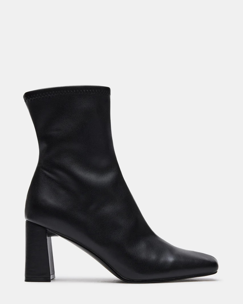 HUSH Black Square Toe Bootie | Women's Booties | Steve Madden (US)
