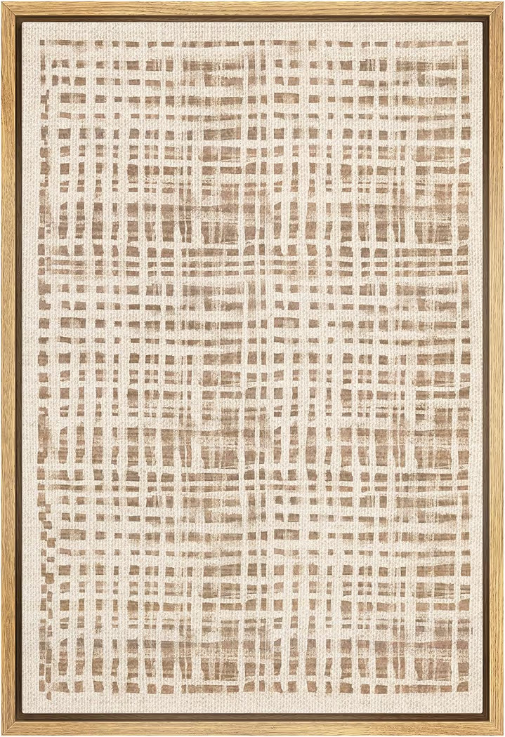 SIGNWIN Framed Canvas Print Wall Art Mid-Century Tan Line Landscape Abstract Shapes Modern Art Re... | Amazon (US)