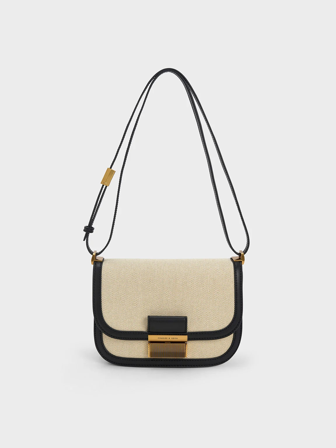 Black Charlot Canvas Crossbody Bag | CHARLES & KEITH | Charles & Keith US