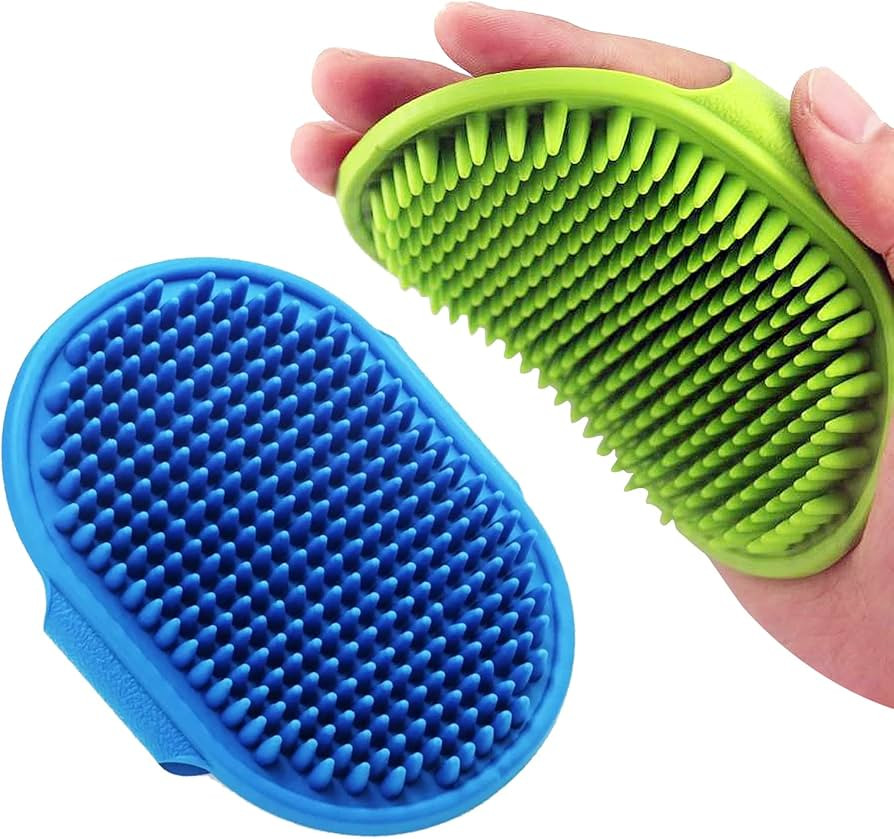 2 PCS Dog Bath Brush Dog Grooming Brush, Lilpep Pet Shampoo Bath Brush Soothing Massage Rubber Co... | Amazon (US)