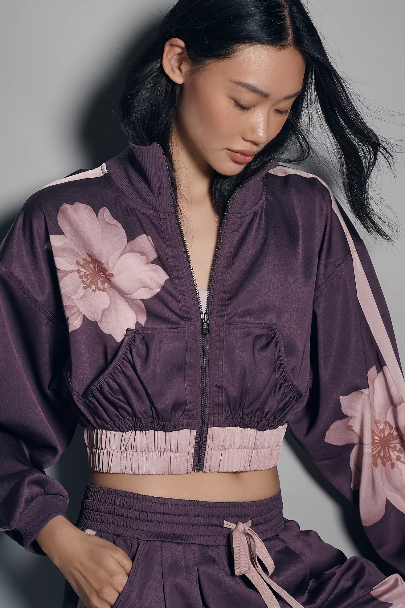 Daily Practice by Anthropologie Mock-Neck Cropped Windbreaker Jacket | Anthropologie (US)