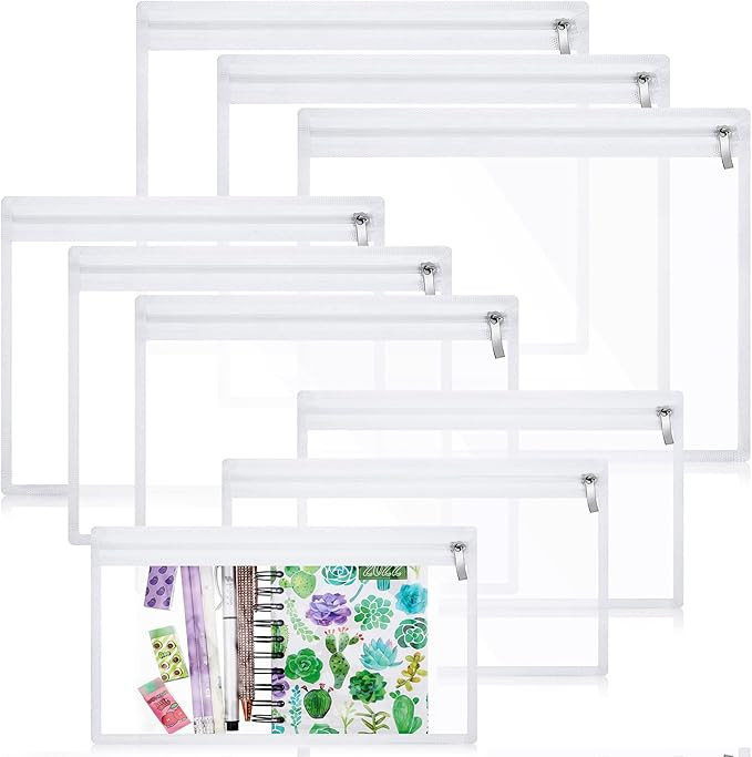 CHENGU 9 Pack Clear Zipper Pouches Multipurpose PVC Waterproof Pouch Clear Travel Bags for Cosmet... | Amazon (US)