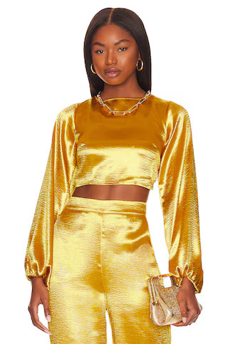 Lovers and Friends Britt Blouse in Prosecco Gold from Revolve.com | Revolve Clothing (Global)