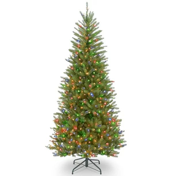 6.5’ Pre-lit Dunhill Fir Slim Artificial Christmas Tree – Multicolor Lights - Walmart.com | Walmart (US)
