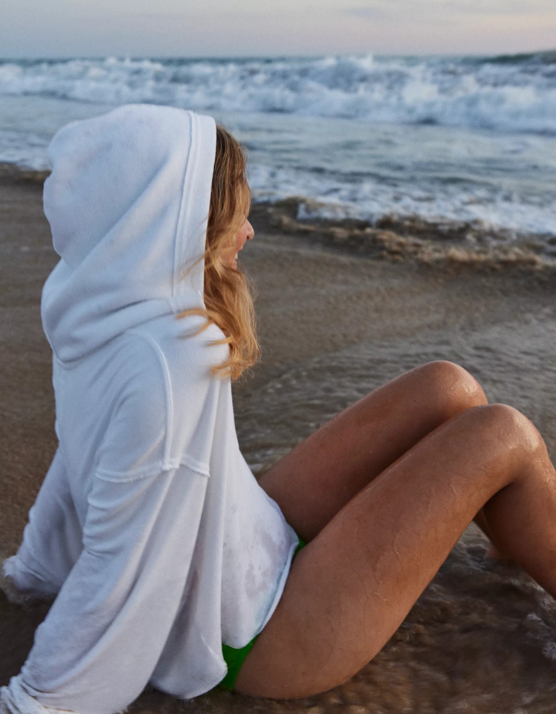 Aerie Cropped Open Neck Hoodie | American Eagle Outfitters (US & CA)