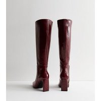 Burgundy Knee High Heeled Boots New Look | New Look (UK)