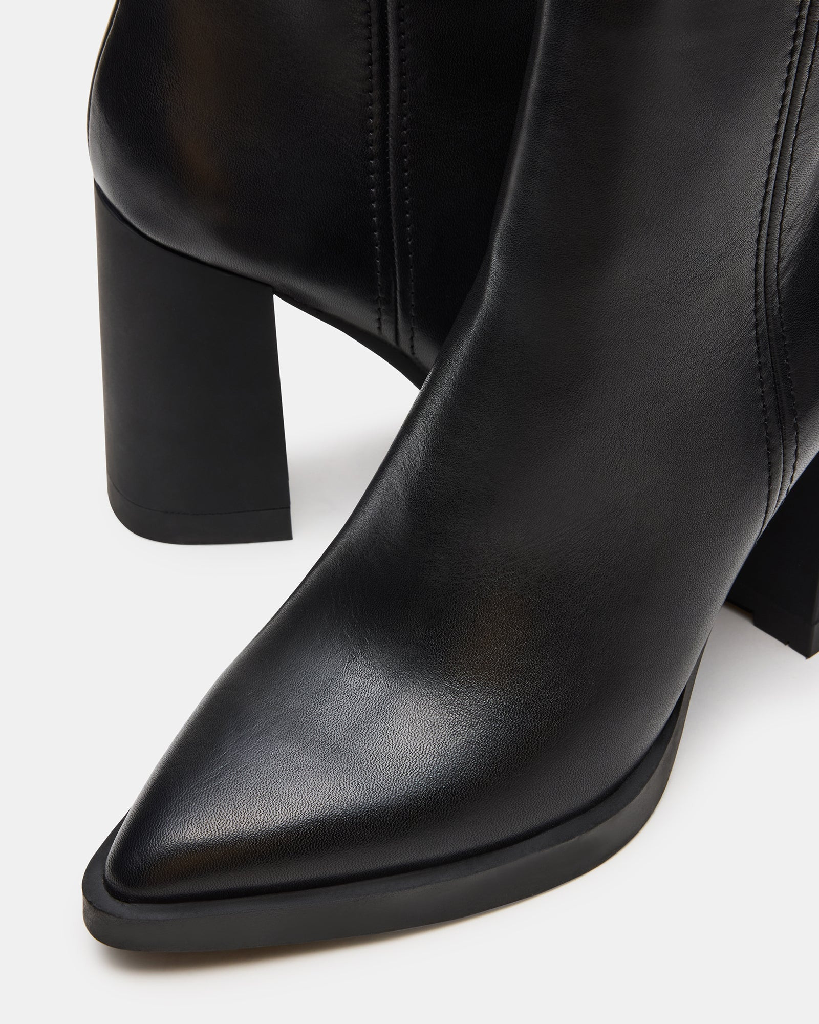 HARDEN Black Leather Women's Pointed-Toe Ankle Boot | Steve Madden (US)