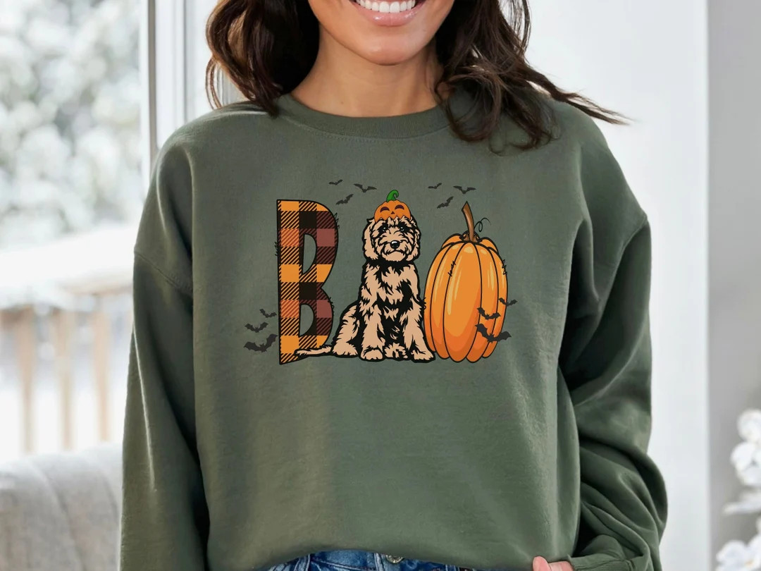 Halloween Goldendoodle Sweatshirt. Holiday Custom Golden - Etsy | Etsy (US)
