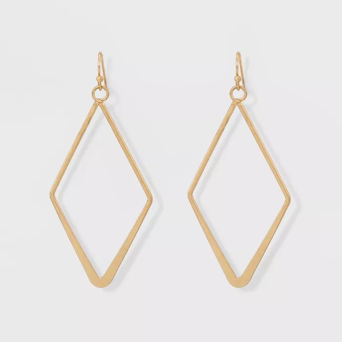 Open Work Diamond Shape Drop Earrings - Universal Thread&#8482; Gold | Target