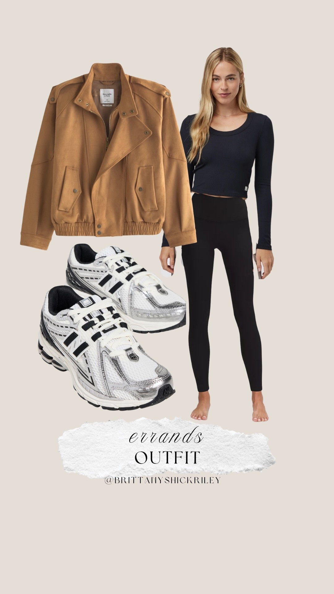 OOTD errands outfit leggings outfit metallic sneakers brown suede bomber jacket school drop off mom outfit 

#LTKStyleTip #LTKFindsUnder100 #LTKFindsUnder50