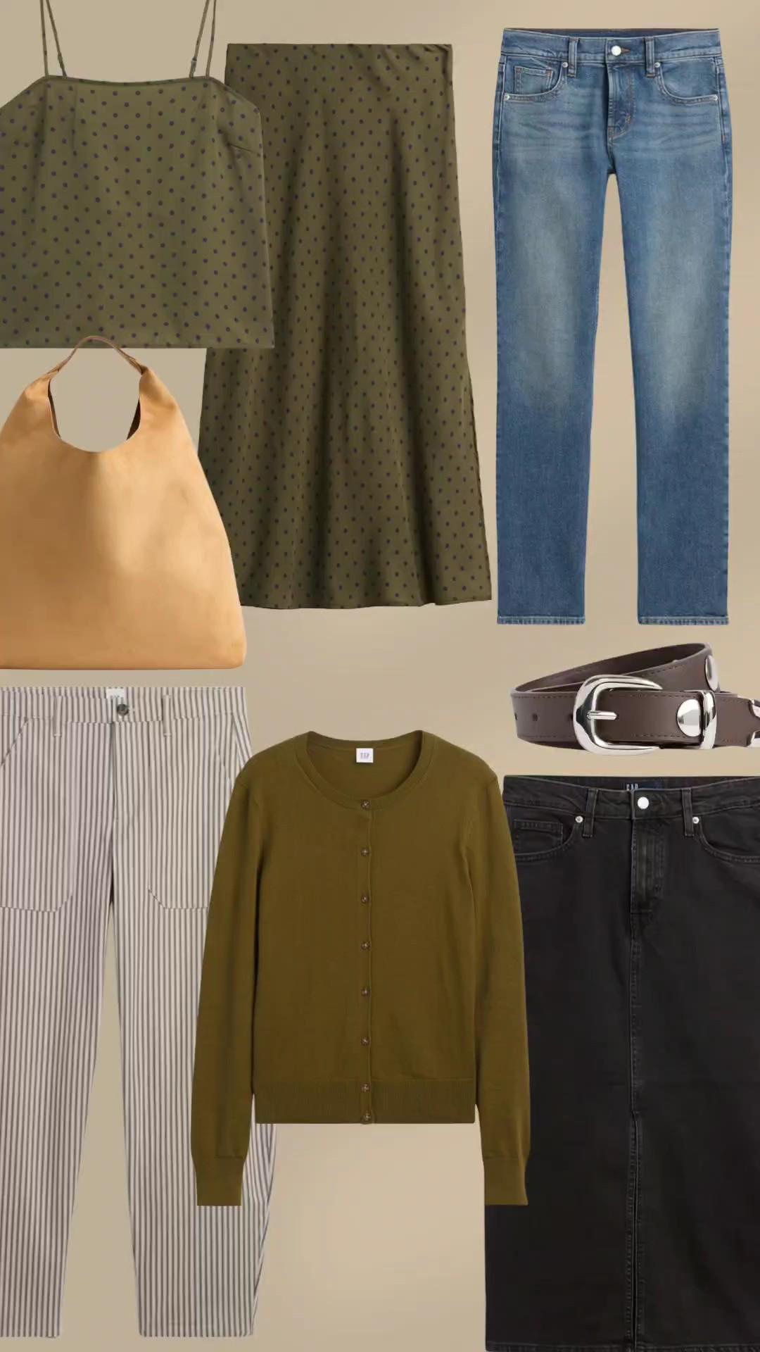 Gap Factory. Fall style. Style staples. Straight denim. Suede tote. Matching set. Olive green. Belt. Midi skirt. Denim skirt. Transitional fall outfits

#LTKSeasonal #LTKSaleAlert