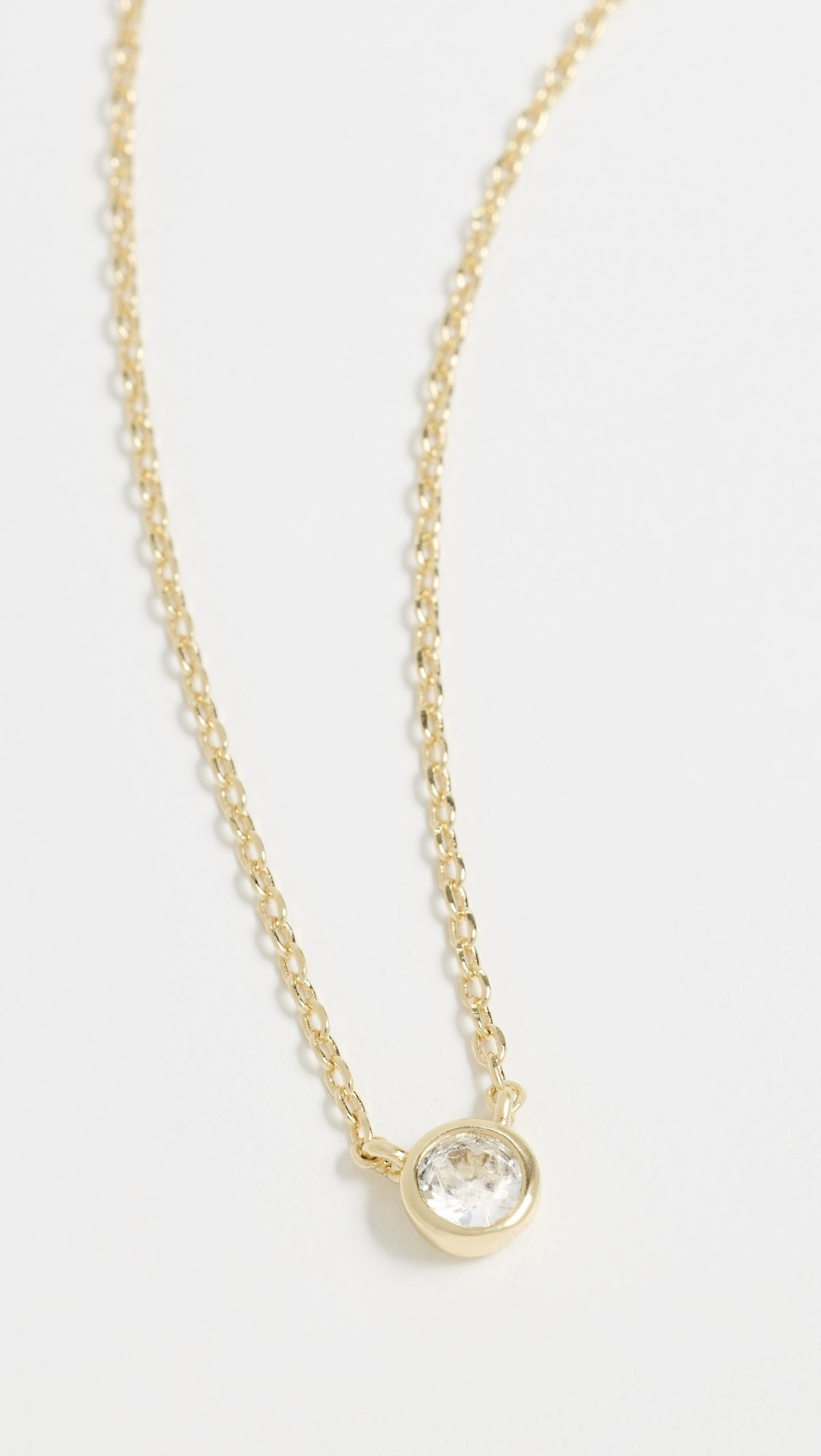 Mini Cubic Zirconia Bezel Pendant Necklace | Shopbop