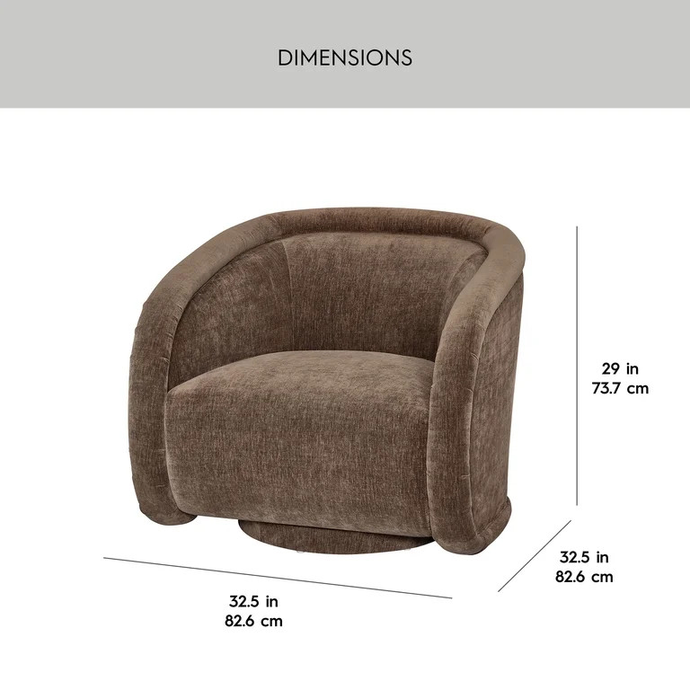 Better Homes & Gardens Sienna Modern Swivel Chair, Coffee Velvet Fabric | Walmart (US)