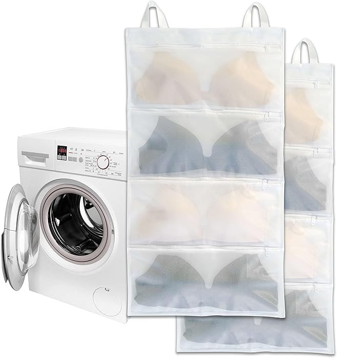 Bra laundry bags for washing machine, 2pc, Holds 8 A-D cups sizes, Cleans, Drys, Storage and Dust... | Amazon (US)