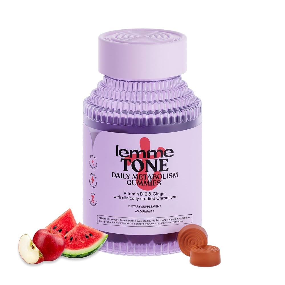 Lemme Tone Metabolism Gummies, Apple Cider Vinegar, Clinically Studied Chromium, B12, Ginger, Pro... | Amazon (US)